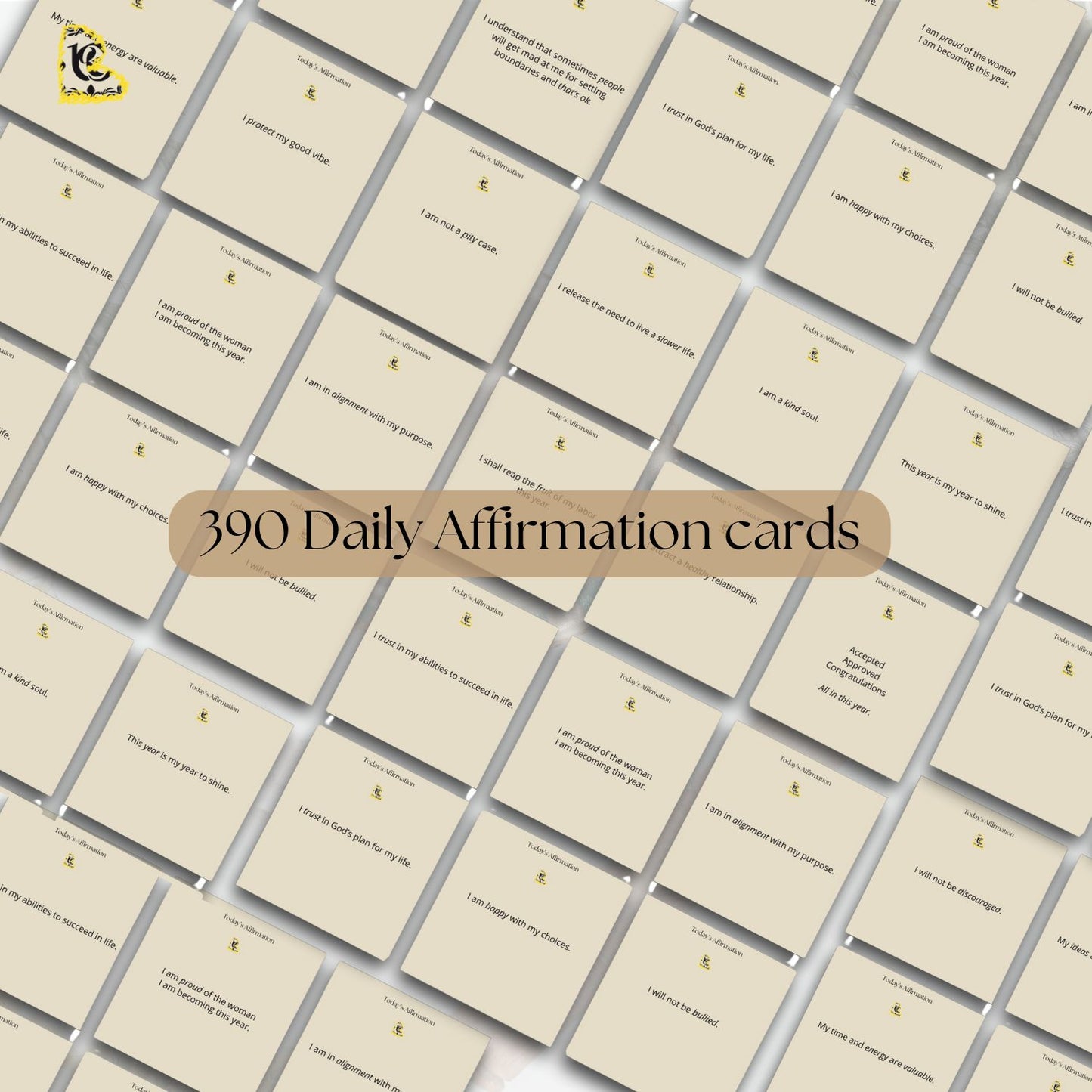 390 Daily Affirmations, Printable Cards, I AM Affirmations, Daily Reminder Affirmations